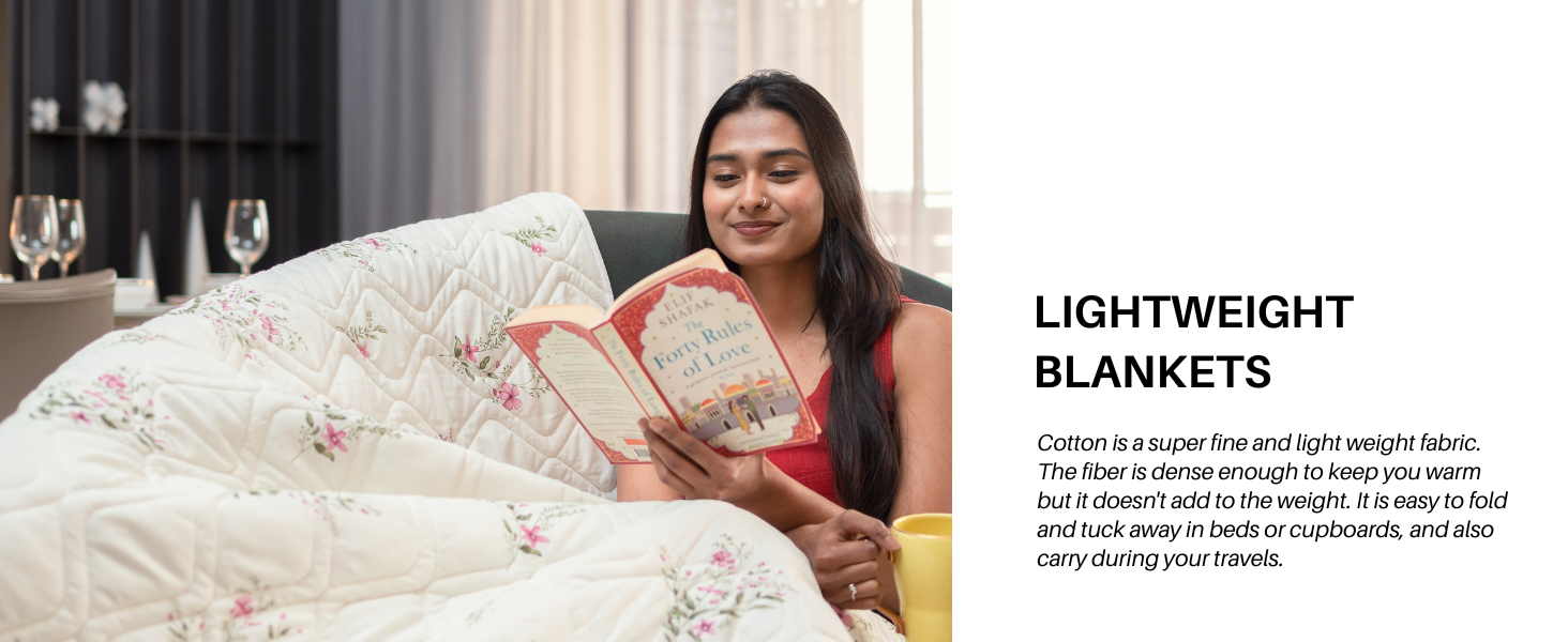 Buy Urban Space 100 Cotton Blankets Double Bed, All Season Reversible