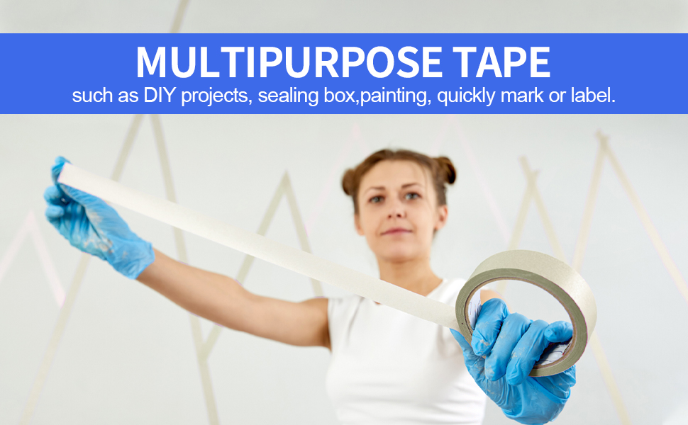 GLUN® Masking Tape 0.5(Half) Inch 20 Meter Multipurpose for Carpenter, Labelling, Painting, no