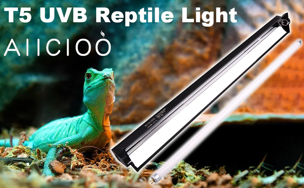 Aiicioo T5 UVB Lighting Combo Kit Desert 10.0 Terrarium