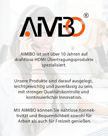 Aimibo HDMI -drahtloser Sender und Empfänger, drahtloser HDMI -Dongle -Wireless HDMI -Sender