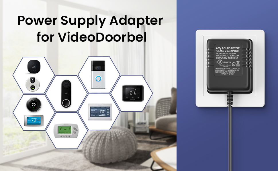 XXSZHY UL Listed 24V Power Adapter/Transformer,Thermostat Adapter with