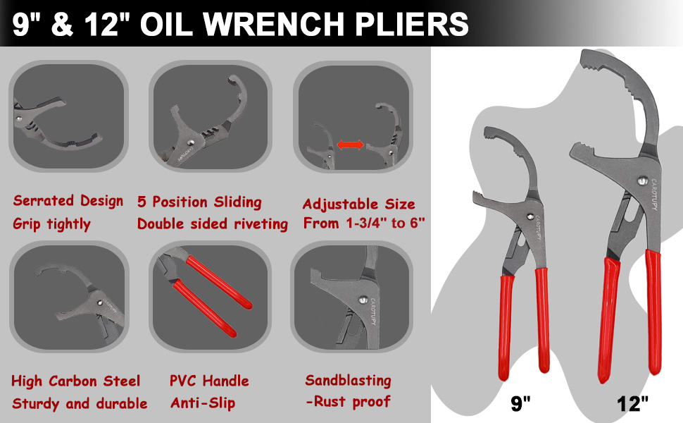 9"&12" oil wrench pliers