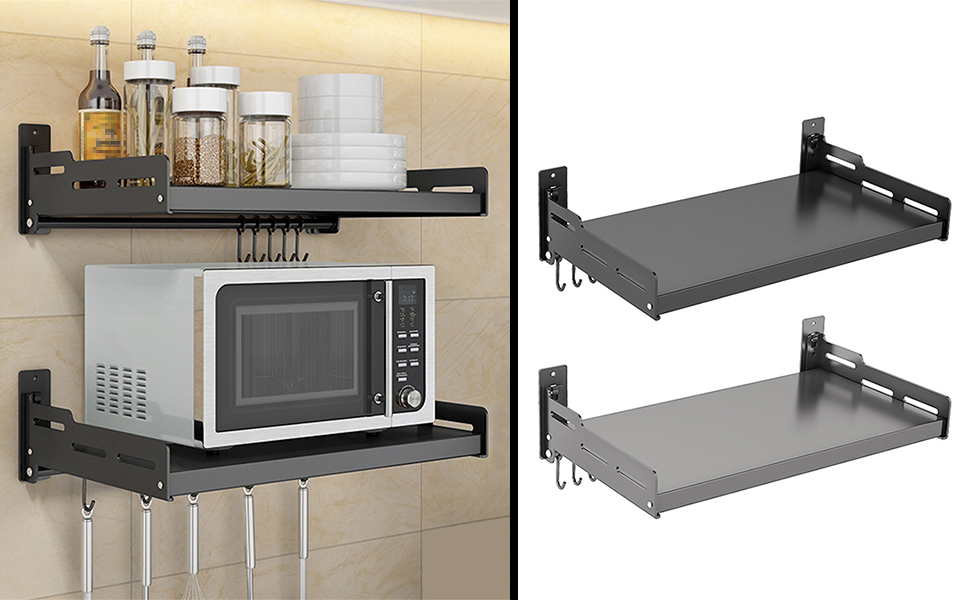 Redwestmelon Microwave Oven Rack Kitchen Shelf, Wall Mounted Microwave