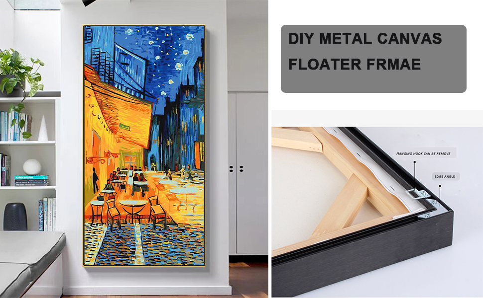 HUACANVAS Metal Canvas Floater Frames For 16x24 Canvas Paintings, DIY Canvas Frame