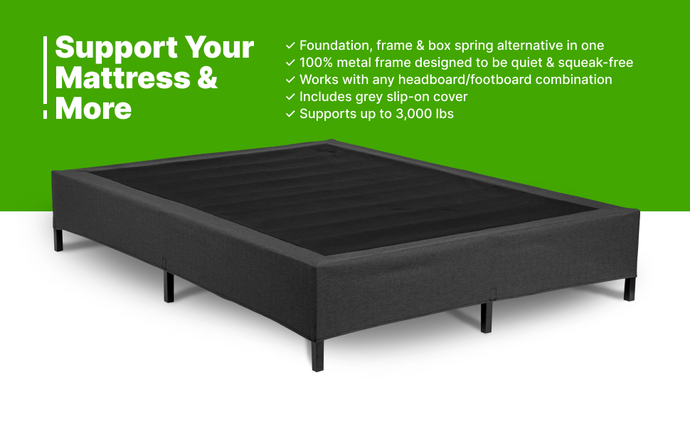 GhostBed Mattress Foundation & Box Spring in One Metal Platform Bed