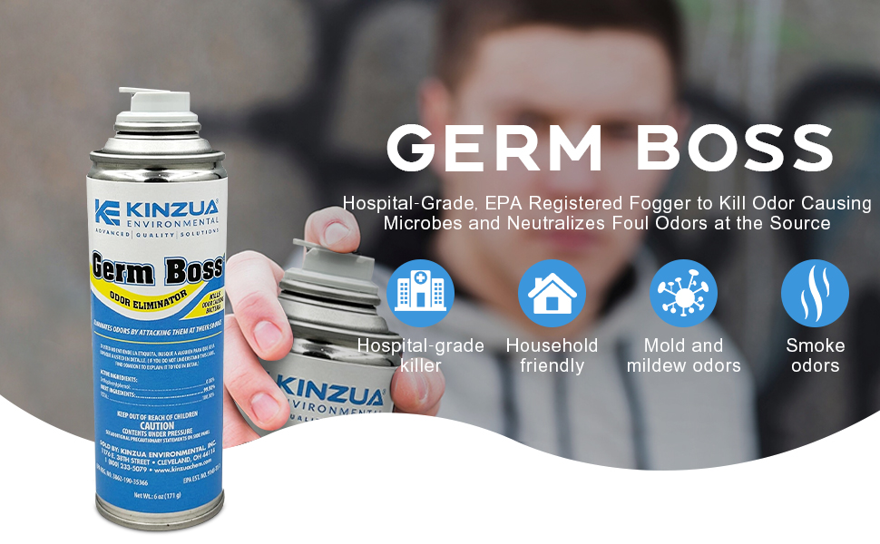 KINZUA ENVIRONMENTAL Germ Boss Strong Odor Eliminator, Fast