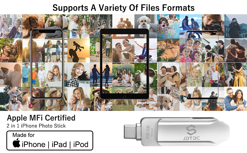 MFi Certified 128GB PhotoStickforiPhoneFlashDrive ThumbDrivefor