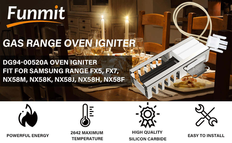 DG9400520A Gas Range Oven Igniter Fit for Samsung