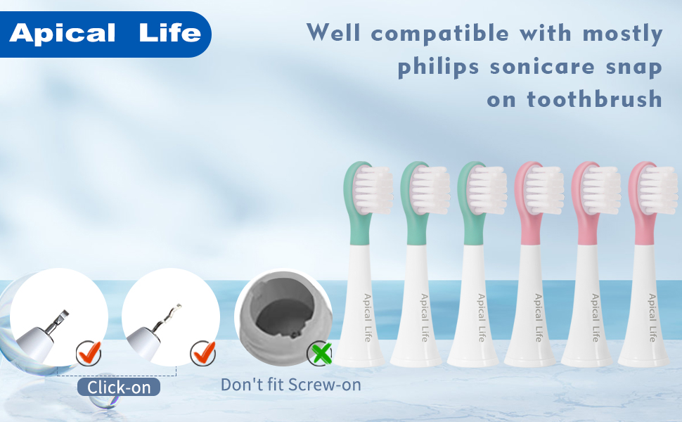 Apical Life Kids Electric Toothbrush Heads Compatible with Philips Sonicare