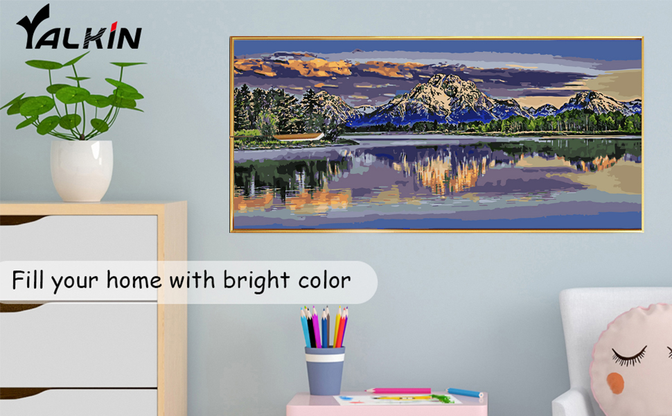 YALKIN Paint by Number for Adults Beginner, Large Landscape