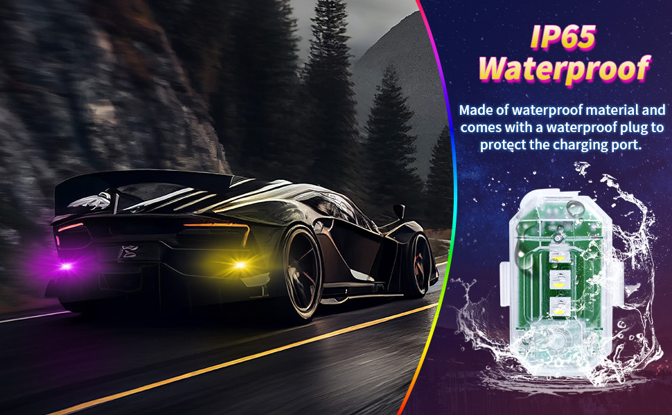 CARFIB Wireless LED Strobe Lights for Car Motorcycle with