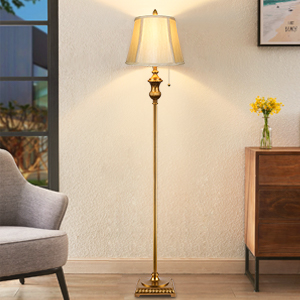 Gold Vintage Floor Lamp for Living Room, Traditional Mid