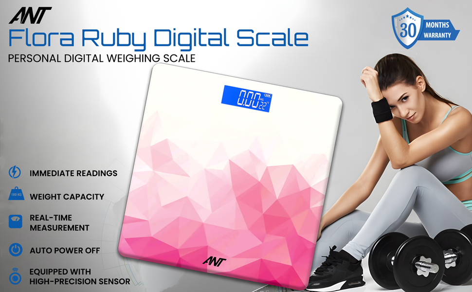 ANT Flora Ruby Personal Digital Weight Scale