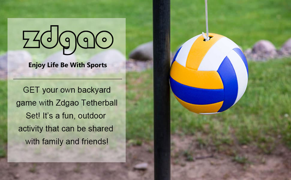Zdgao Portable Tetherball Set with Tetherball Ball, Rope
