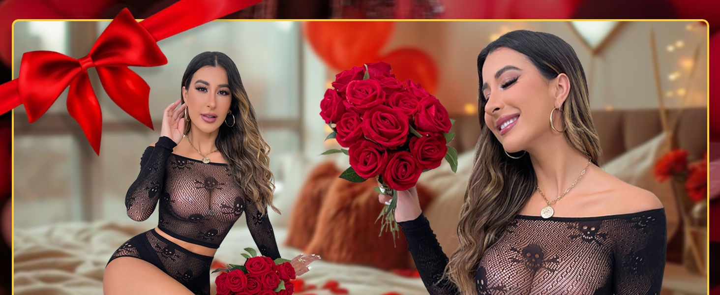 Buitifo Womens Lingerie Set Fishnet Babydoll Bodysuit Sexy Nightwearr Sleepwear Nightdress 8 sexy lingerie set for woman