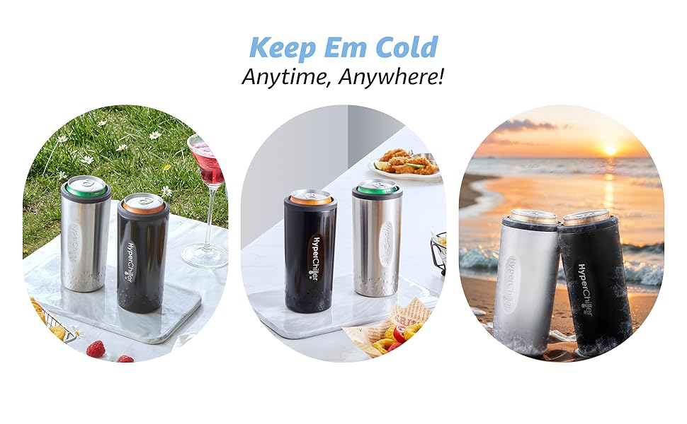 HyperChiller NEW SLIM HBC100SB, Dual Wall Vacuum Insulated