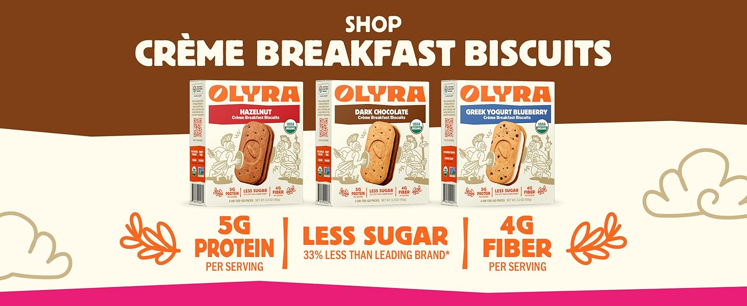 아침 식사 바를위한 Biscuits Bars Bars Healthy Snack 유기농 쿠키를위한 Olyra 저 설탕을 가진 유기농 쿠키