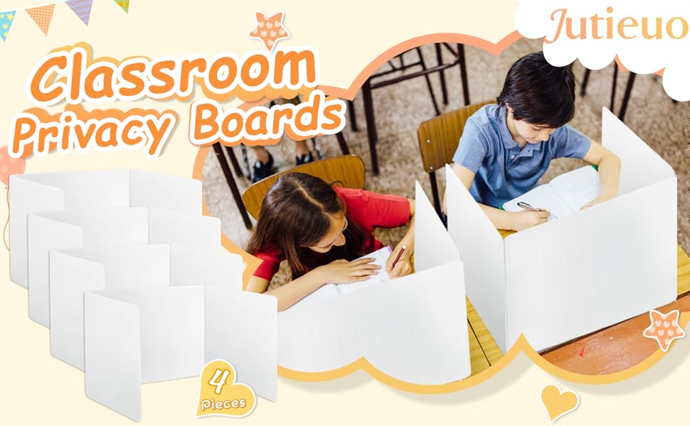 Jutieuo 4 Pack Classroom Privacy Shields for Student Desks