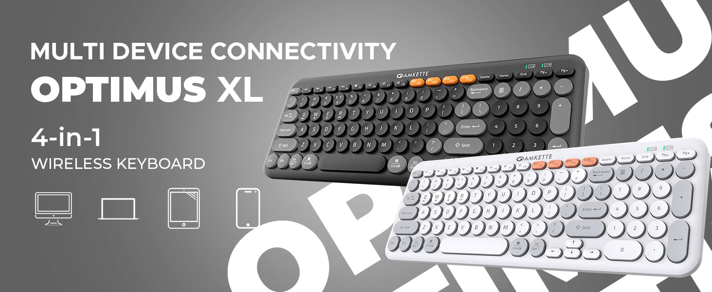 Amkette Optimus XL Multi Device (4in1) Wireless Keyboard