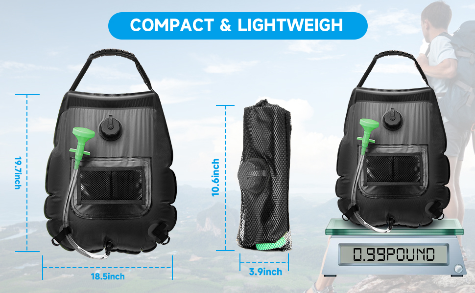 FENSAN Solar Portable Shower Bag, 5 Gal/20L Solar Heating