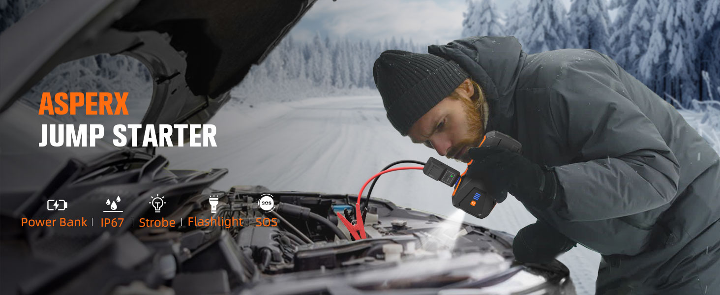 ASPERX 3000A JUMP STARTER POWER BANK FLASHLIGHT