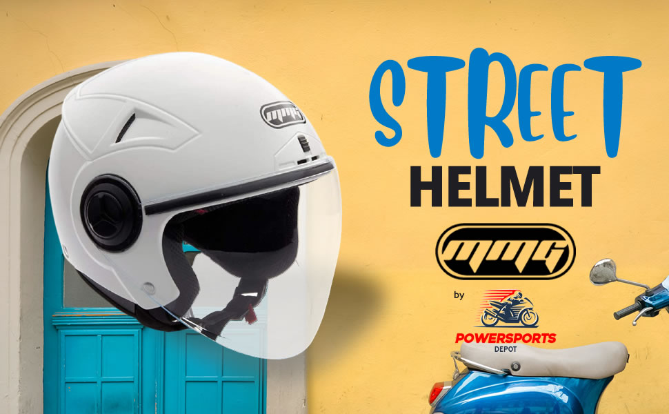 MMG Helmets Open Face Pilot Style Integrated Flip Up Visor DOT Model 28 (XL, Shiny