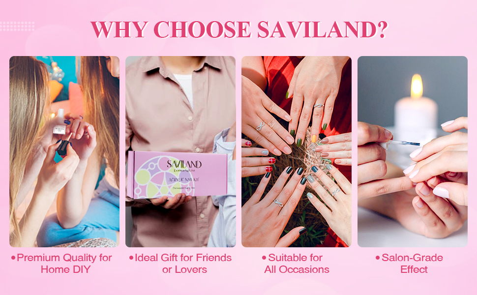 Saviland Acrylic Nail Kit 61 in 1 Nail Kit Set Complete