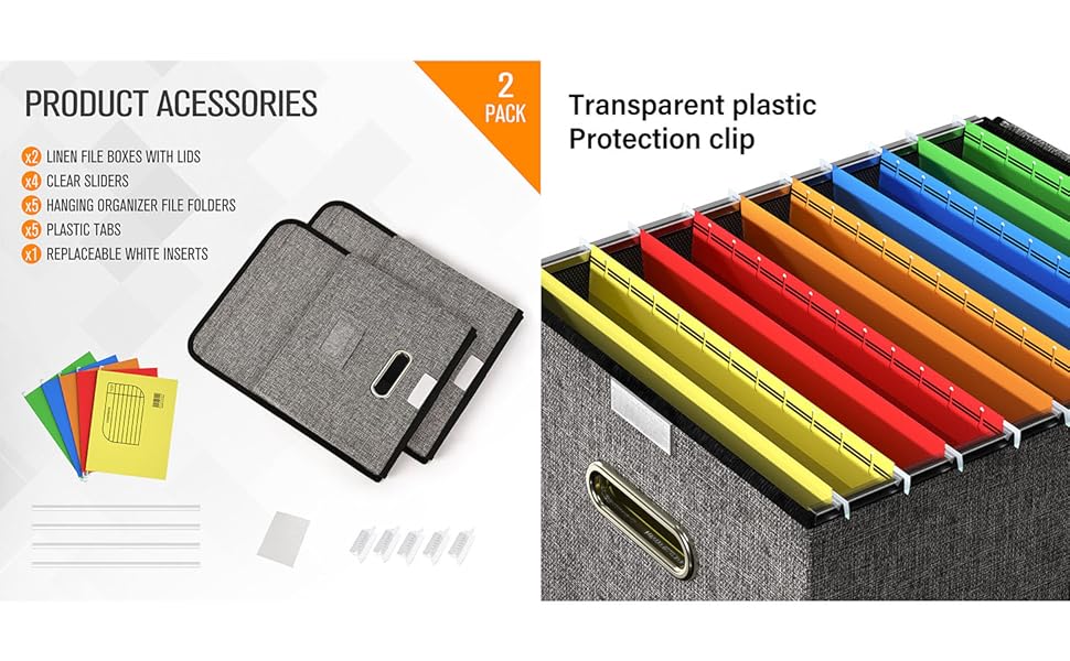 Document Organizer File Boxes for Hanging Files with Lid