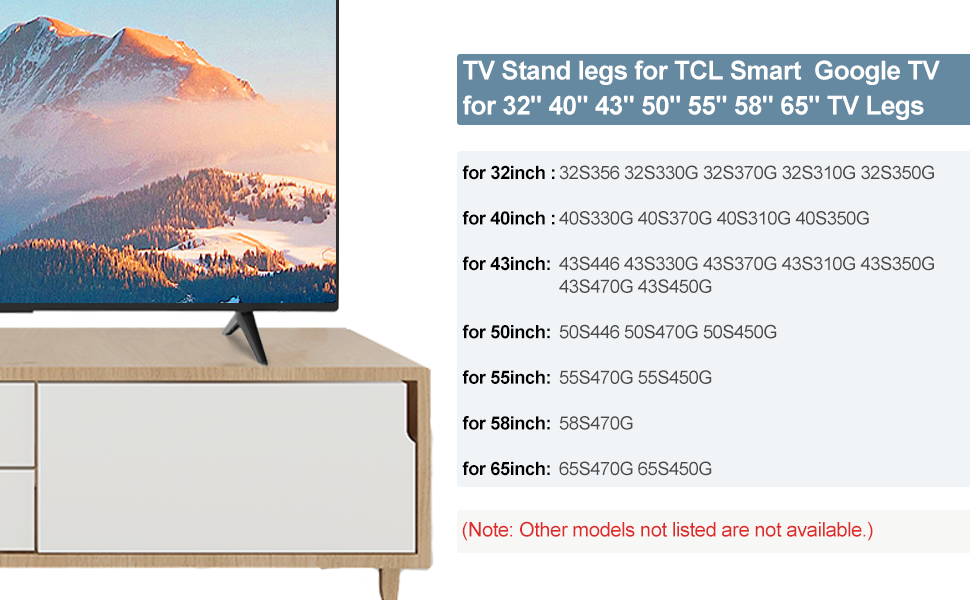 tv legs for tcl google tv legs
