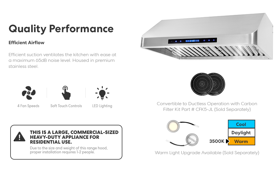 COSMO COSQS75 30 in. Under Range Hood with 500 CFM