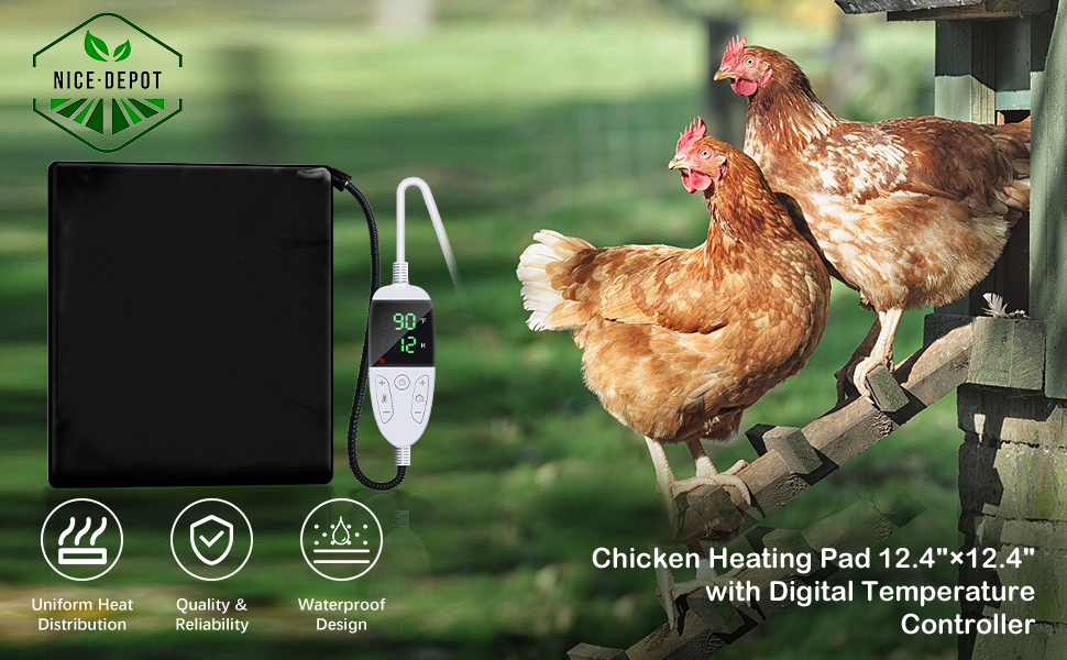 nicedepot Chicken Heating Pad with Adjustable Digital