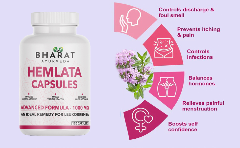 Hemlata Capsules For Leukorrehea Women Health Supplement For All Age Females