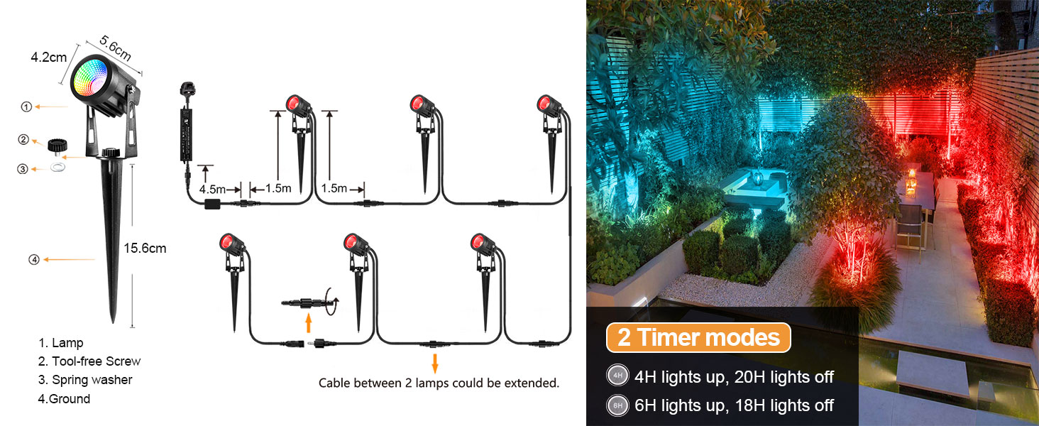 RGB colorful outdoor lights