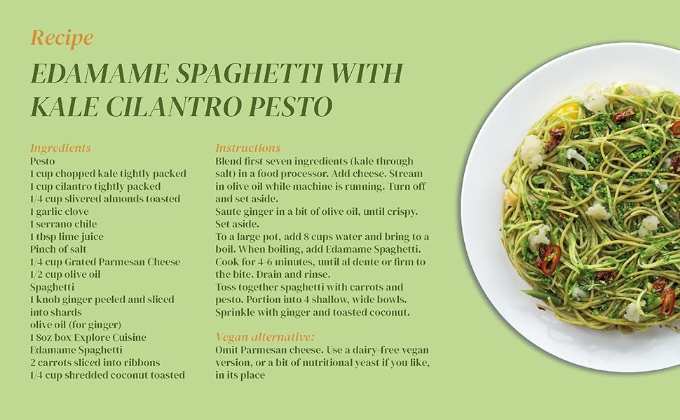 Explore Cuisine Organic Edamame Spaghetti Pasta, Delicious Low Carb