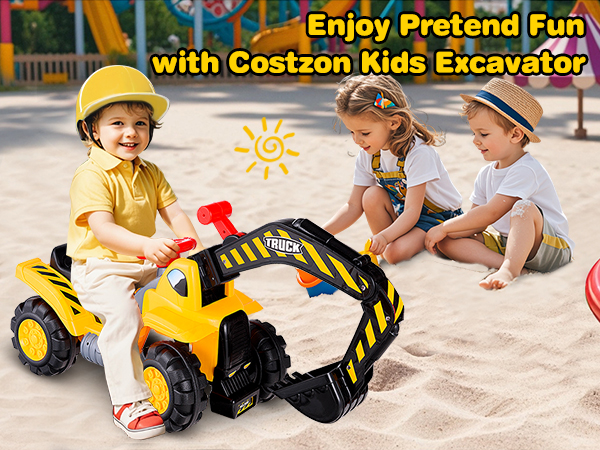 おもちゃ Costway Kids Ride on Toy Front Loader: Durable Rideable