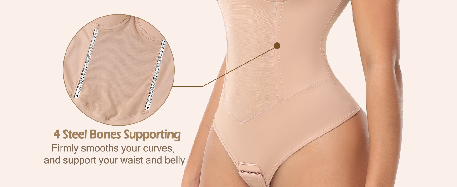 Shapewear for Women Tummy Control Seamless Faja Mesh Built-in Bra Body Shaper