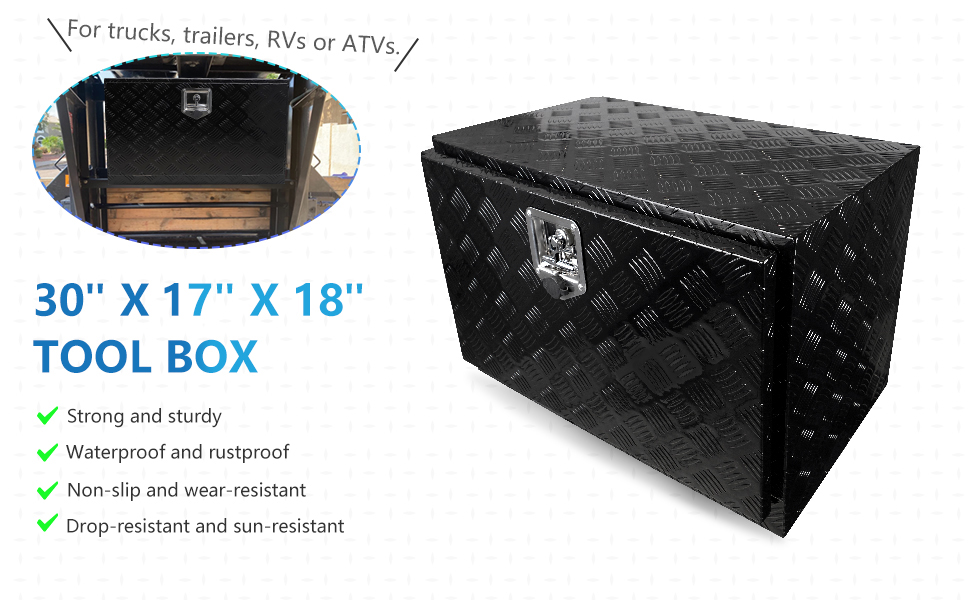 Edicapo 30" x 18" x 17" Tool Box for Truck Trailer ATV