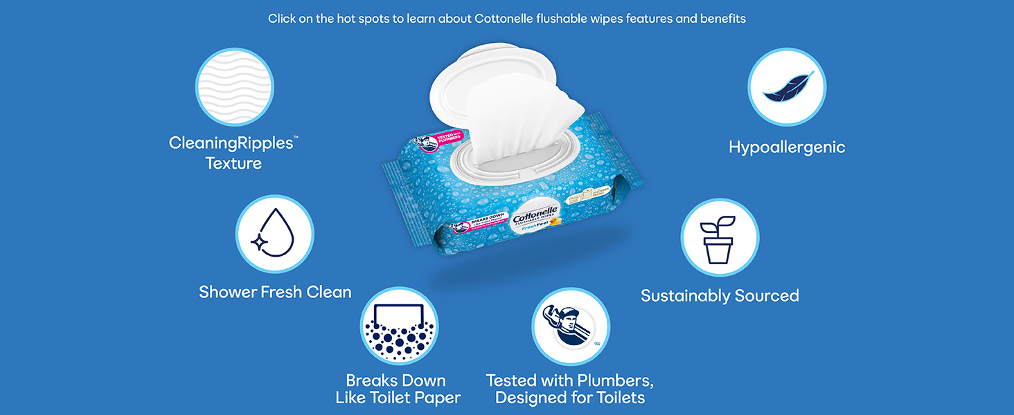 benefits and features of cottonelle flushable wipes