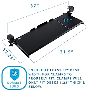 keyboard tray under desk no drill stand steady easy clamp on keyboard tray keyboard rail