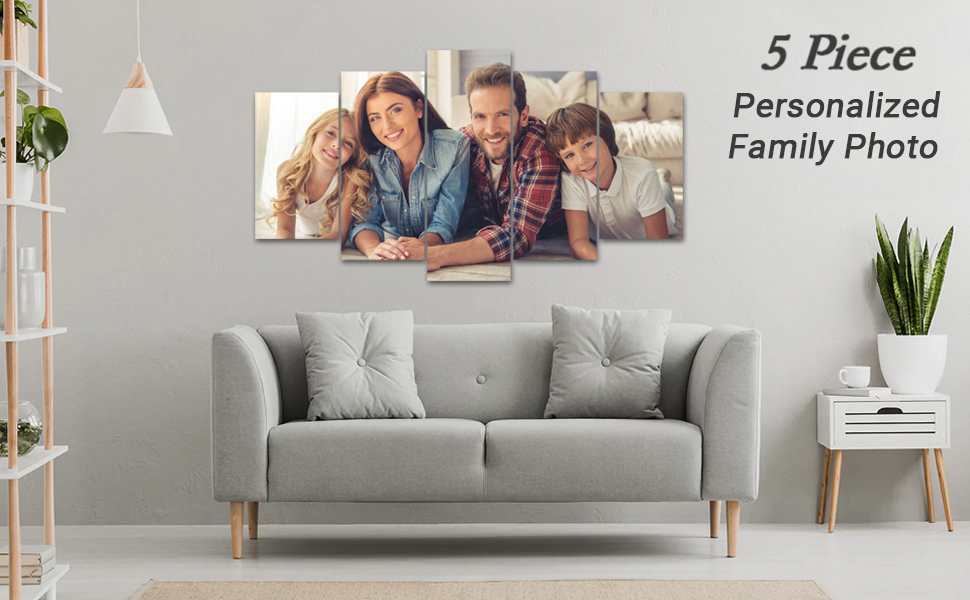 Custom Canvas Prints 5 Panel Personalized Photo on Canvas Print Wall