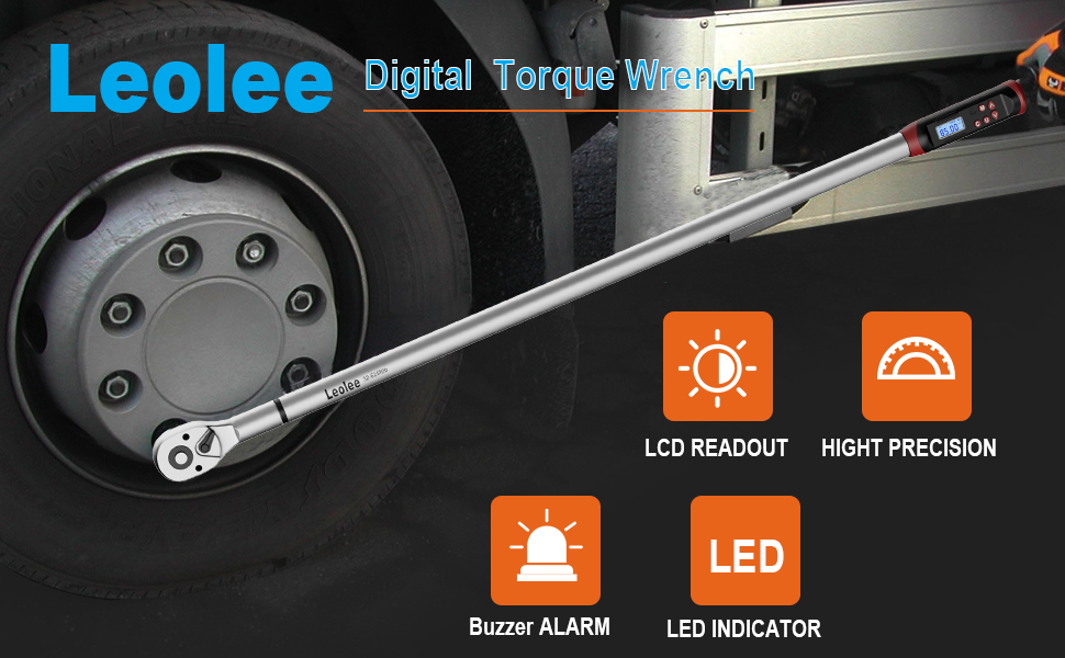 Leolee 3/4Inch Drive Digital Torque Wrench, Electronic Torque Wrench