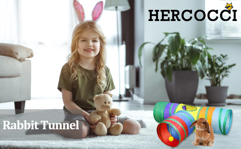 HERCOCCI Bunny Tunnels and Tubes, Collapsible Rabbit