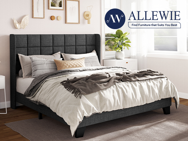Amazon.com: Allewie Queen Size Platform Bed Frame with