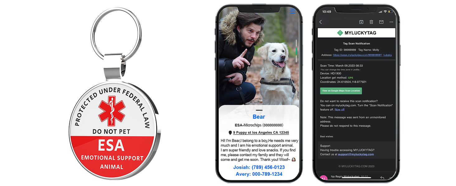 MYLUCKYTAG Emotional Support Animal (ESA) Tag