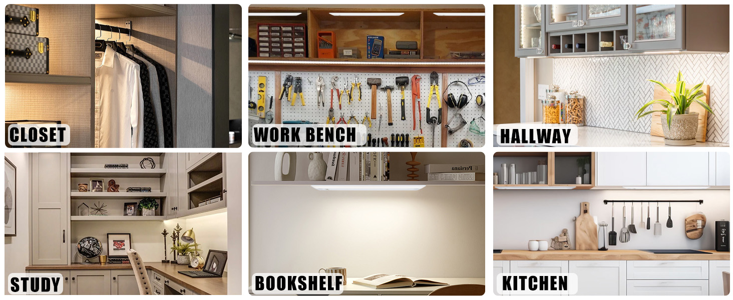 Ansen Hardwired Under Cabinet Lighting, LED Light for Kitchen/Closet, Dimmable, 3 Color Temperature