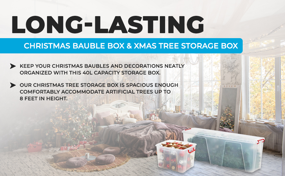 ACCURATE Christmas Tree Storage Box Extra Strong Box with Lid and