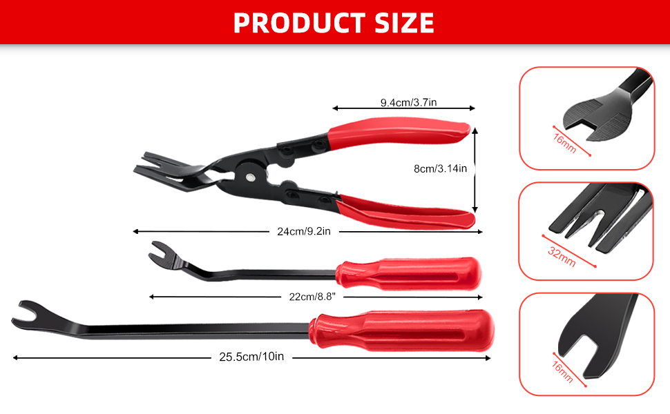 Zecirl 3 PCS Clip Removal Tool,Clip Pliers Fastener Remover