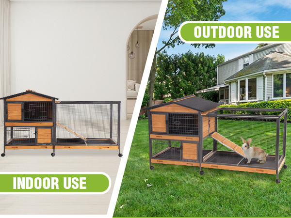 Amazon.com: Rabbit Hutch with Metal Frame, 62'' Large Rabbit