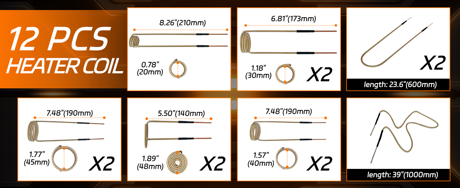 magnetic induction heater 12pcs coil kit