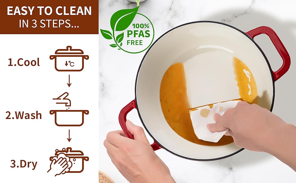 The dutch oven pot is easy to clean and maintain. "